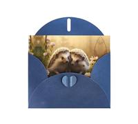 YYHWHJDE Carte de vœux bleue avec motif naturel pour amoureux du hérisson pour Noël, anniversaire d'enfant, Saint-Valentin et invitation à une fête