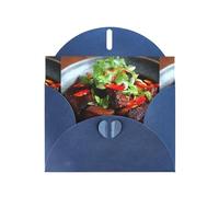 YYHWHJDE Carte de vœux bleue avec motif porc braisé tentant, parfaite pour la Saint-Valentin, un anniversaire de mariage et des invitations de fête