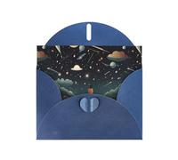 YYHWHJDE Carte de vœux bleue avec motif prier sous le ciel étoilé pour Noël, anniversaire d'enfant, Saint-Valentin et invitation à une fête