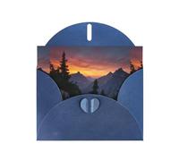 YYHWHJDE Carte de vœux bleue avec motif « The morning light in the mountain » - Parfait pour la Saint-Valentin, un anniversaire de mariage et des invitations de fête