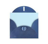 YYHWHJDE Carte de vœux bleue de couleur unie, petit motif frais pour Noël, anniversaire d'enfant, Saint-Valentin et invitation à une fête