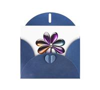 YYHWHJDE Carte de vœux bleue en trois couleurs avec motif de fleur de diamant cassé, parfaite pour la Saint-Valentin, un anniversaire de mariage et des invitations de fête