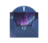YYHWHJDE Carte de vœux bleue Motif Aurore Chutes de neige pour Noël, anniversaire d'enfant, Saint-Valentin et invitation à une fête