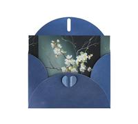 YYHWHJDE Carte de vœux bleue motif branches de saule en fleurs pour fête d'anniversaire festive invitation