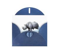 YYHWHJDE Carte de vœux bleue motif rhinocéros dans les nuages pour fête d'anniversaire festive invitation