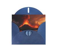 YYHWHJDE Carte de vœux bleue Motif volcan Kilauea en éruption pour fête d'anniversaire