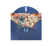 YYHWHJDE Carte de vœux bleue très beau motif de fleurs, parfaite pour la Saint-Valentin, un anniversaire de mariage et des invitations de fête