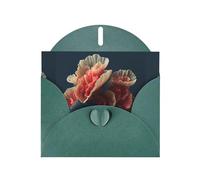 YYHWHJDE Carte de vœux brodée vert foncé en forme de corail, parfaite pour la Saint-Valentin, un anniversaire de mariage et des invitations de fête