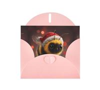 YYHWHJDE Carte de vœux de Noël rose motif petite abeille pour Noël, anniversaire d'enfant, Saint-Valentin et invitation à une fête
