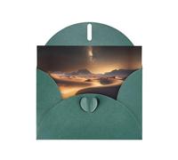 YYHWHJDE Carte de vœux élégante vert foncé nacré Motif étoiles du désert 15,2 x 10,2 cm pour Noël, anniversaires, mariages et plus encore