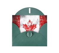 YYHWHJDE Carte de vœux élégante vert foncé nacré rétro Motif drapeau du Canada 15,2 x 10,2 cm pour Noël, anniversaires, mariages et plus encore