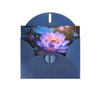 YYHWHJDE Carte de vœux en papier nacré avec impression fleur de lotus bleue de qualité supérieure : 10,2 x 15,2 cm, pour carte d'anniversaire, carte d'invitation