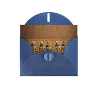 YYHWHJDE Carte de vœux en papier nacré avec motif hiéroglyphes de l'Égypte bleue : 10,2 x 15,2 cm, carte d'invitation pour fête d'anniversaire
