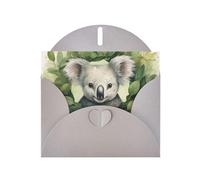 YYHWHJDE Carte de vœux grise à motif koala vert parfaite pour la Saint-Valentin, un anniversaire de mariage et des invitations de fête