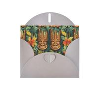 YYHWHJDE Carte de vœux grise Aloha Tiki motif pour fête d'anniversaire festive invitation