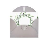 YYHWHJDE Carte de vœux grise avec branches et couronnes de saule Idéal pour la Saint-Valentin, un anniversaire de mariage et des invitations de fête