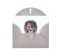 YYHWHJDE Carte de vœux grise avec drapeau national imprimé lion Idéal pour la Saint-Valentin, un anniversaire de mariage et des invitations de fête