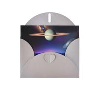 YYHWHJDE Carte de vœux grise avec impression cosmique Saturne pour Noël, anniversaire d'enfant, Saint-Valentin et invitation à une fête