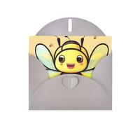 YYHWHJDE Carte de vœux grise avec imprimé abeille jaune pour Noël, anniversaire d'enfant, Saint-Valentin et invitation à une fête