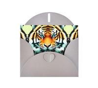 YYHWHJDE Carte de vœux grise avec imprimé petite tête de tigre pour Noël, anniversaire d'enfant, Saint-Valentin et invitation à une fête