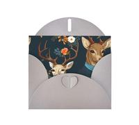 YYHWHJDE Carte de vœux grise avec motif cerf - Parfaite pour la Saint-Valentin, un anniversaire de mariage et des invitations de fête