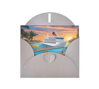 YYHWHJDE Carte de vœux grise avec motif de bateau de croisière pour Noël, anniversaire d'enfant, Saint-Valentin et invitation à une fête