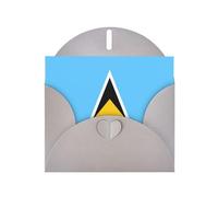 YYHWHJDE Carte de vœux grise avec motif drapeau de Sainte-Lucie parfaite pour la Saint-Valentin, un anniversaire de mariage et des invitations de fête