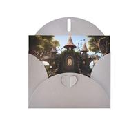 YYHWHJDE Carte de vœux grise avec motif jardin féérique gothique parfaite pour la Saint-Valentin, un anniversaire de mariage et des invitations de fête