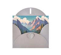 YYHWHJDE Carte de vœux grise avec motif paysage peinture à l'huile pour Noël, anniversaire d'enfant, Saint-Valentin et invitation à une fête