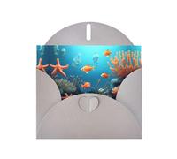 YYHWHJDE Carte de vœux grise avec motif poisson corail sous l'eau pour Noël, anniversaire d'enfant, Saint-Valentin et invitation à une fête