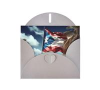 YYHWHJDE Carte de vœux grise de Porto Rico - Motif drapeau - Pour fête d'anniversaire festive