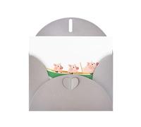 YYHWHJDE Carte de vœux grise Les trois petits cochons qui rament un bateau pour une fête d'anniversaire festive