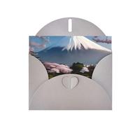 YYHWHJDE Carte de vœux grise Mont Fuji au début du printemps pour Noël, anniversaire d'enfant, Saint-Valentin et invitation à une fête