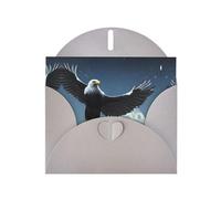 YYHWHJDE Carte de vœux grise motif aigle sous les étoiles pour Noël, anniversaire d'enfant, Saint-Valentin et invitation à une fête