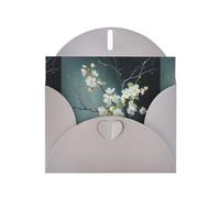 YYHWHJDE Carte de vœux grise motif branches de saule en fleurs pour fête d'anniversaire festive invitation
