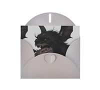 YYHWHJDE Carte de vœux grise motif chauve-souris mutante pour Noël, anniversaire d'enfant, Saint-Valentin et invitation à une fête