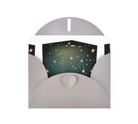 YYHWHJDE Carte de vœux grise Motif étoiles dans le cube pour fête d'anniversaire festive Invitation