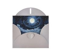 YYHWHJDE Carte de vœux grise Motif La lune dans le ciel étoilé Parfait pour la Saint-Valentin, un anniversaire de mariage et des invitations de fête