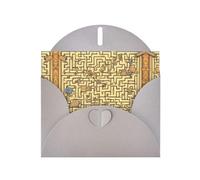 YYHWHJDE Carte de vœux grise motif labyrinthe au trésor pour Noël, anniversaire d'enfant, Saint-Valentin et invitation à une fête