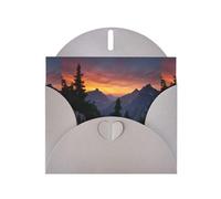 YYHWHJDE Carte de vœux grise Motif lumière du matin dans les montagnes Parfait pour la Saint-Valentin, un anniversaire de mariage et des invitations de fête