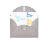 YYHWHJDE Carte de vœux grise Motif oiseaux parmi les étoiles pour Noël, anniversaire d'enfant, Saint-Valentin et invitation à une fête