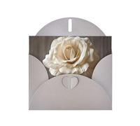 YYHWHJDE Carte de vœux grise Motif rose crème Idéal pour la Saint-Valentin, un anniversaire de mariage et des invitations de fête
