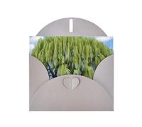YYHWHJDE Carte de vœux grise motif saule parfaite pour la Saint-Valentin, un anniversaire de mariage et des invitations de fête