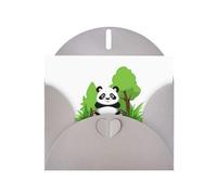 YYHWHJDE Carte de vœux grise Panda dans un manoir vert pour invitation à une fête d'anniversaire festive