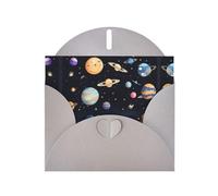 YYHWHJDE Carte de vœux grise Saturne Jupiter Terre pour Noël, anniversaire d'enfant, Saint-Valentin et invitation à une fête