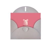 YYHWHJDE Carte de vœux grise « The little mouse who made a mistake » Motif pour Noël, anniversaire d'enfant, Saint-Valentin et invitation à une fête