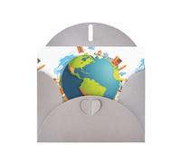 YYHWHJDE Carte de vœux grise Voyagez autour du monde avec des rêves Image parfaite pour la Saint-Valentin, un anniversaire de mariage et des invitations de fête