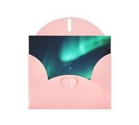 YYHWHJDE Carte de vœux Motif aurore du ciel Idéal pour la Saint-Valentin, un anniversaire de mariage et des invitations de fête Rose