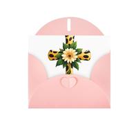 YYHWHJDE Carte de vœux rose avec imprimé léopard et croix pour Noël, anniversaire d'enfant, Saint-Valentin et invitation à une fête
