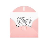 YYHWHJDE Carte de vœux rose avec lignes noires pour Noël, anniversaire d'enfant, Saint-Valentin et invitation à une fête
